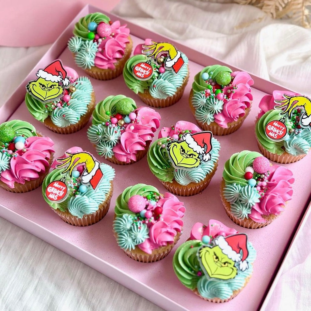 Acrylic Cupcake Topper Charms - Grinch
