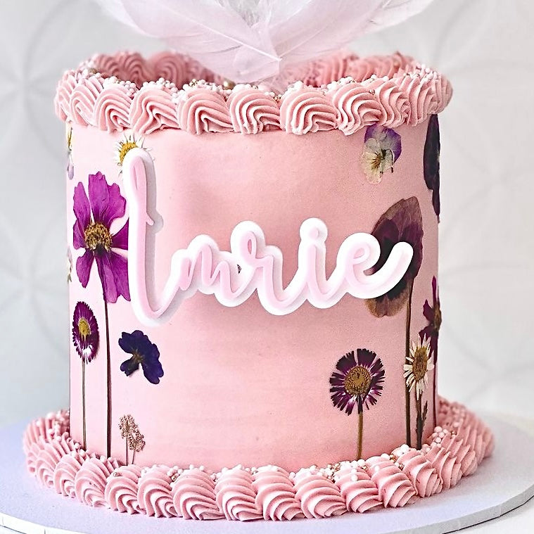 Layered Custom Name Acrylic Birthday Cake Fropper