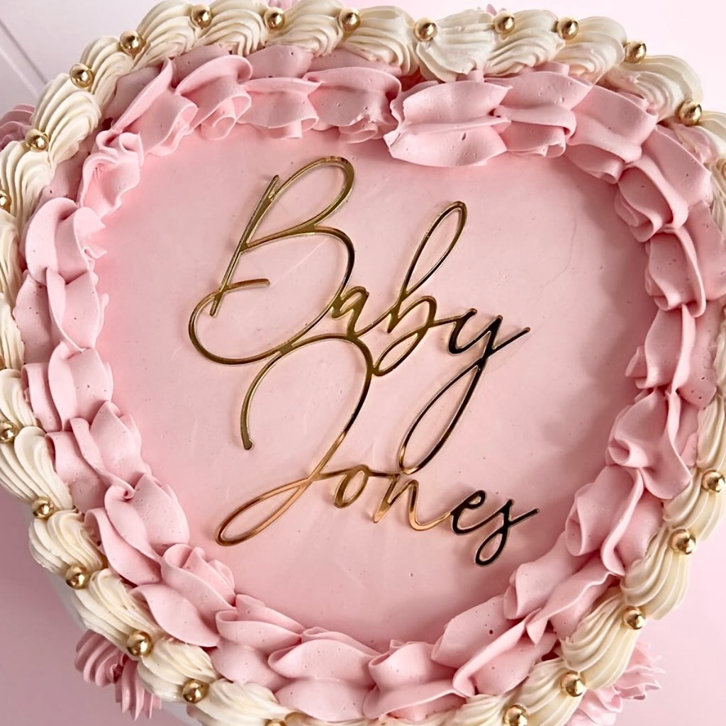 Acrylic Custom Name Baby Shower Cake Fropper