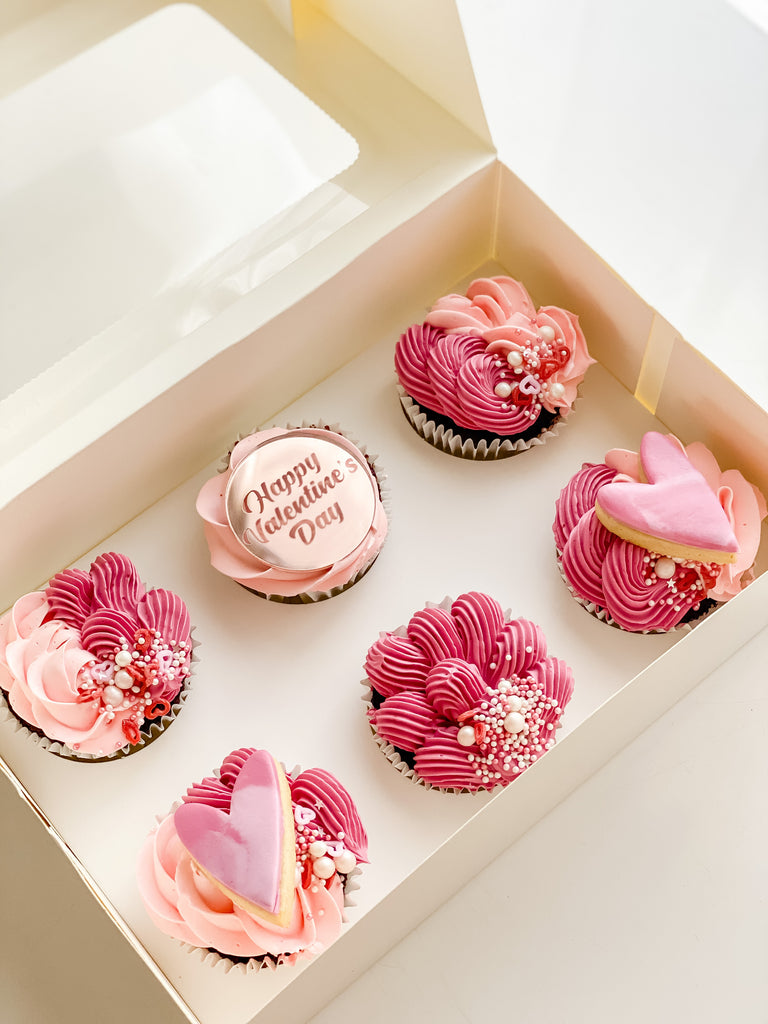 6 pack valentines day cupcakes Cakers Paradise