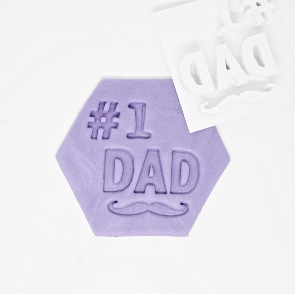 #1 dad fathers day cookie fondant embosser