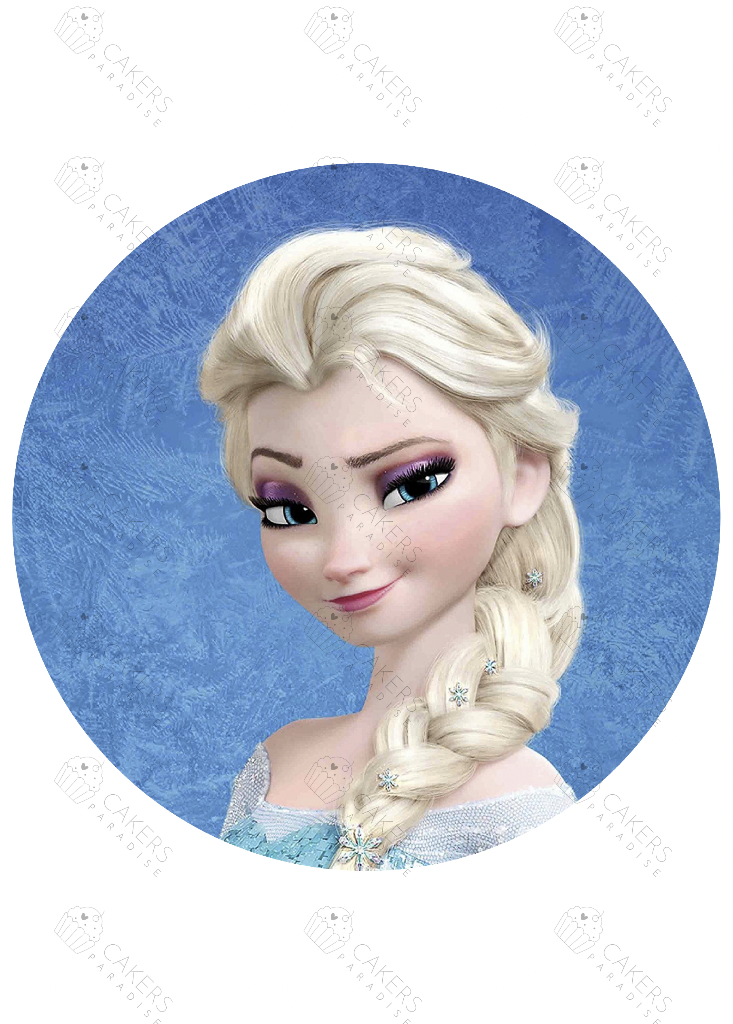 8" Round Edible Icing Image - Frozen Elsa