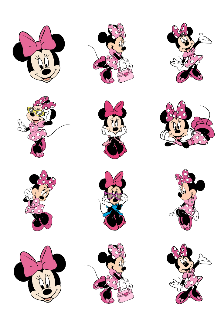 2.5" Cupcake Edible Icing Image - Minnie Mouse