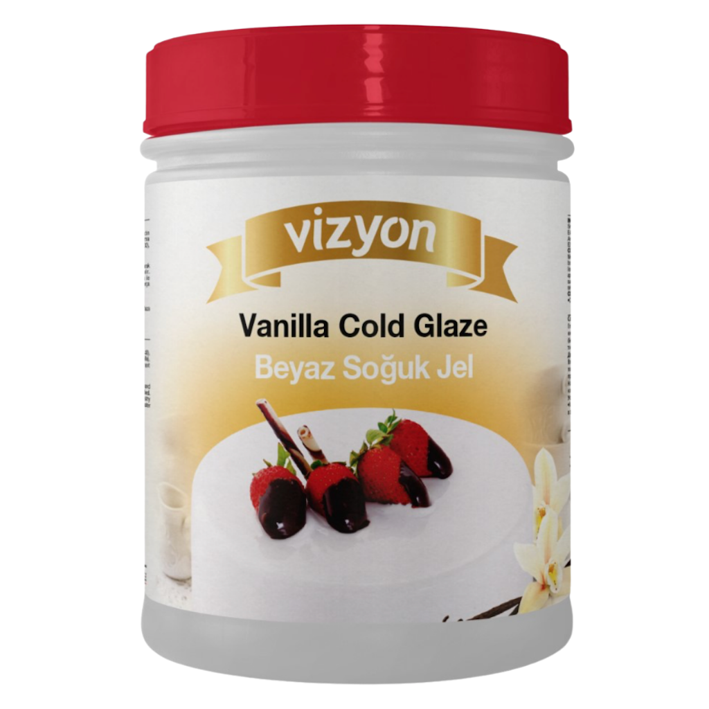 vizyon cold mirror glaze ready made Vanilla white