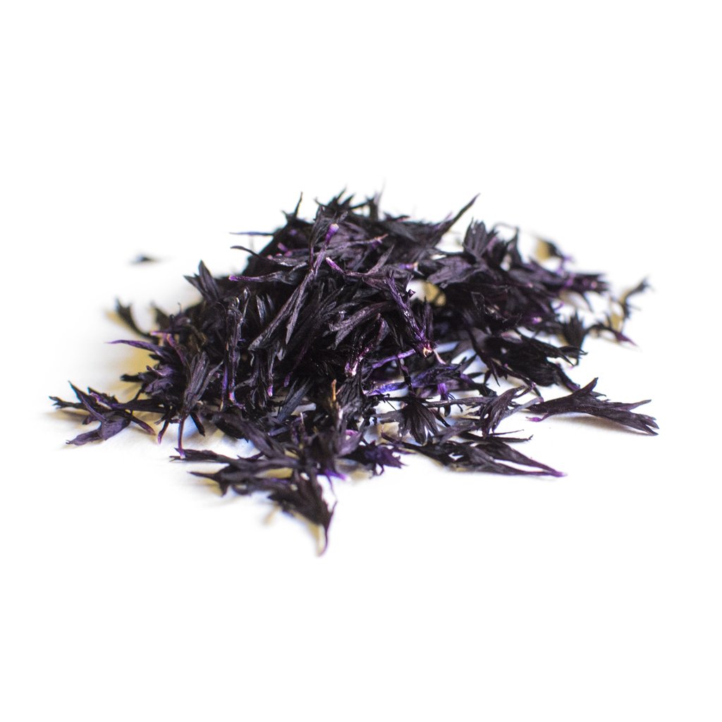 Petite ingredient edible dried flower cornflower aubergine purple