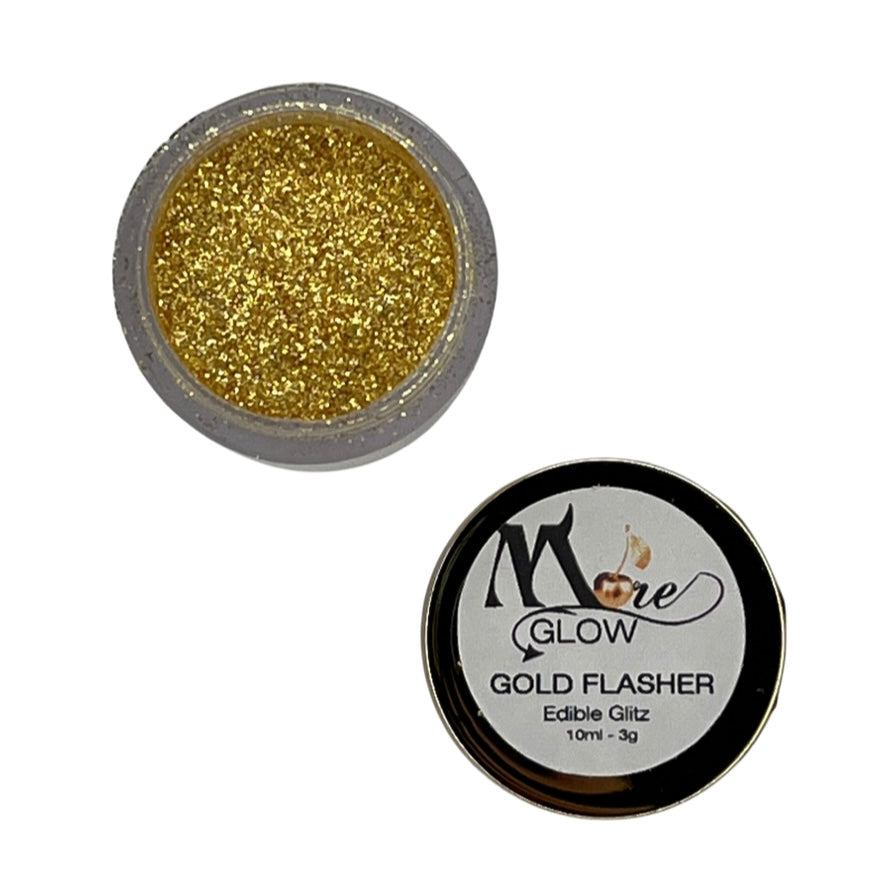 Moreish Cakes more glow lustre dust gold flasher edible glitter