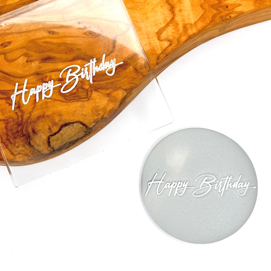 acrylic cookie stamp cookie cutter fondant embosser happy birthday