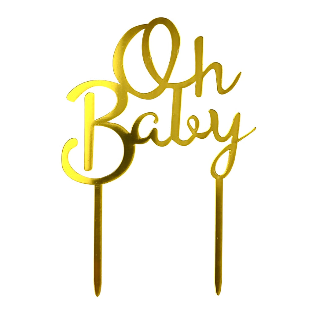 acrylic gold cake topper oh baby