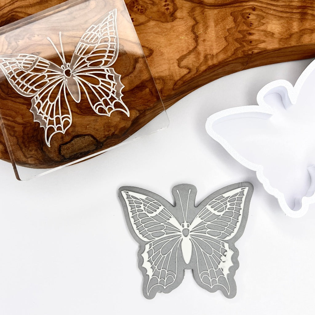 Cookie Cutter + Cookie Stamp - Large Butterfly Cakers Paradise