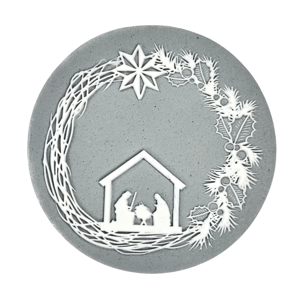 Cookie Stamp Debosser - Christmas Nativity Wreath Cakers Paradise