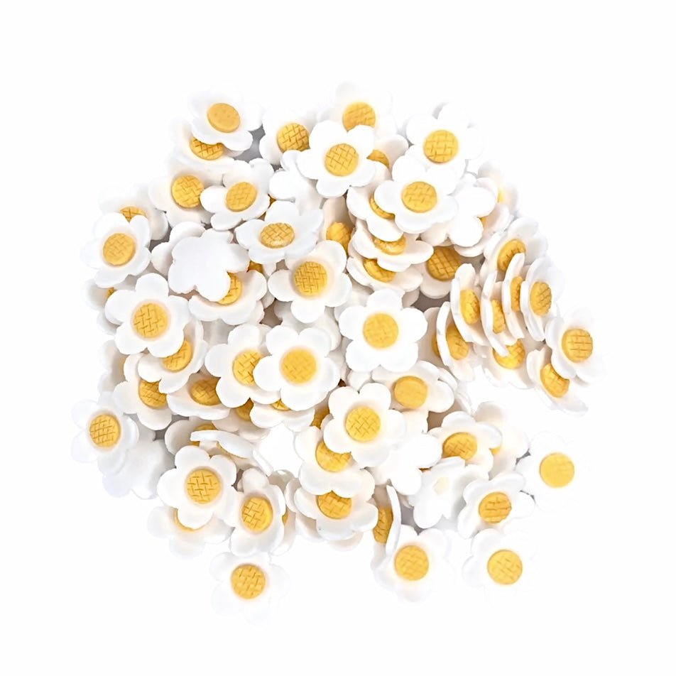 Edible Sugar Cupcake Decorations White Flowers 20pc Cakers Paradise Cakers Paradise