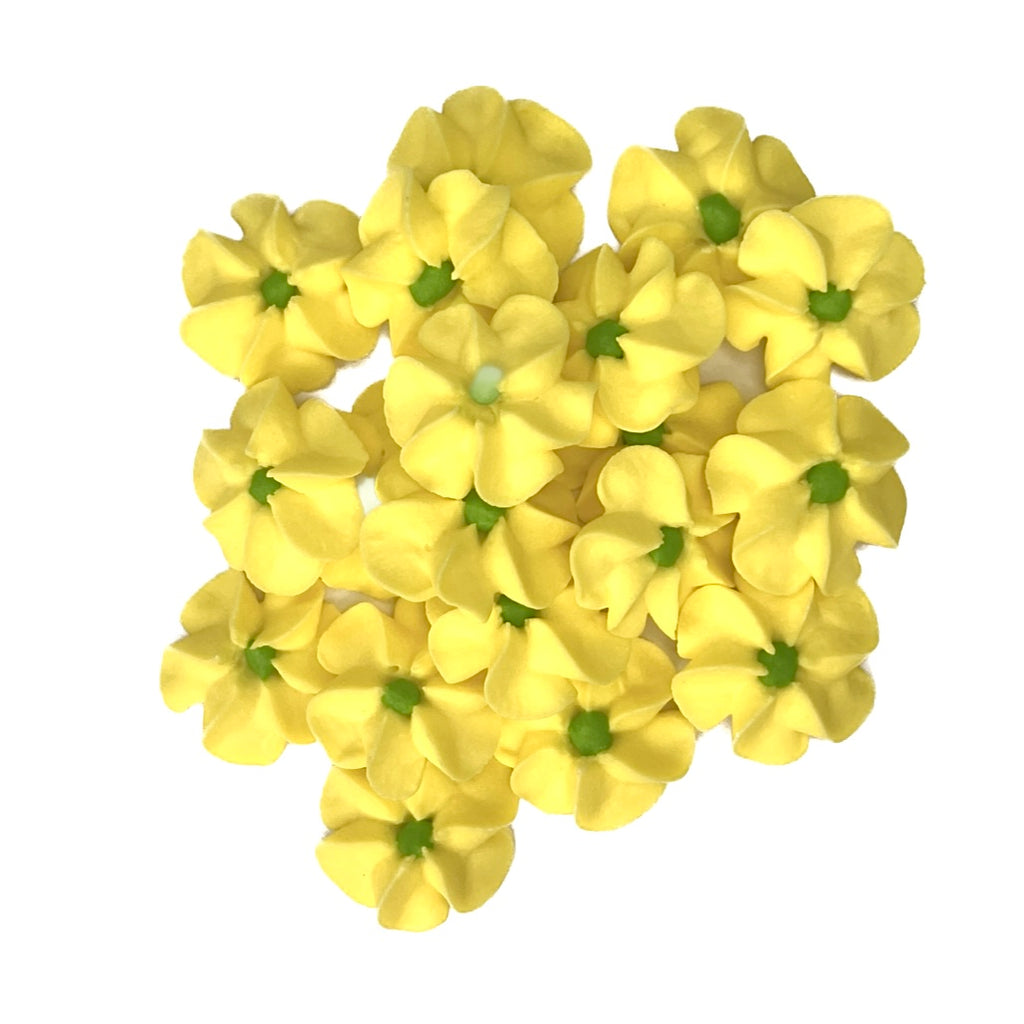 Edible Sugar Cupcake Decorations - Yellow Mini Flowers 20pc