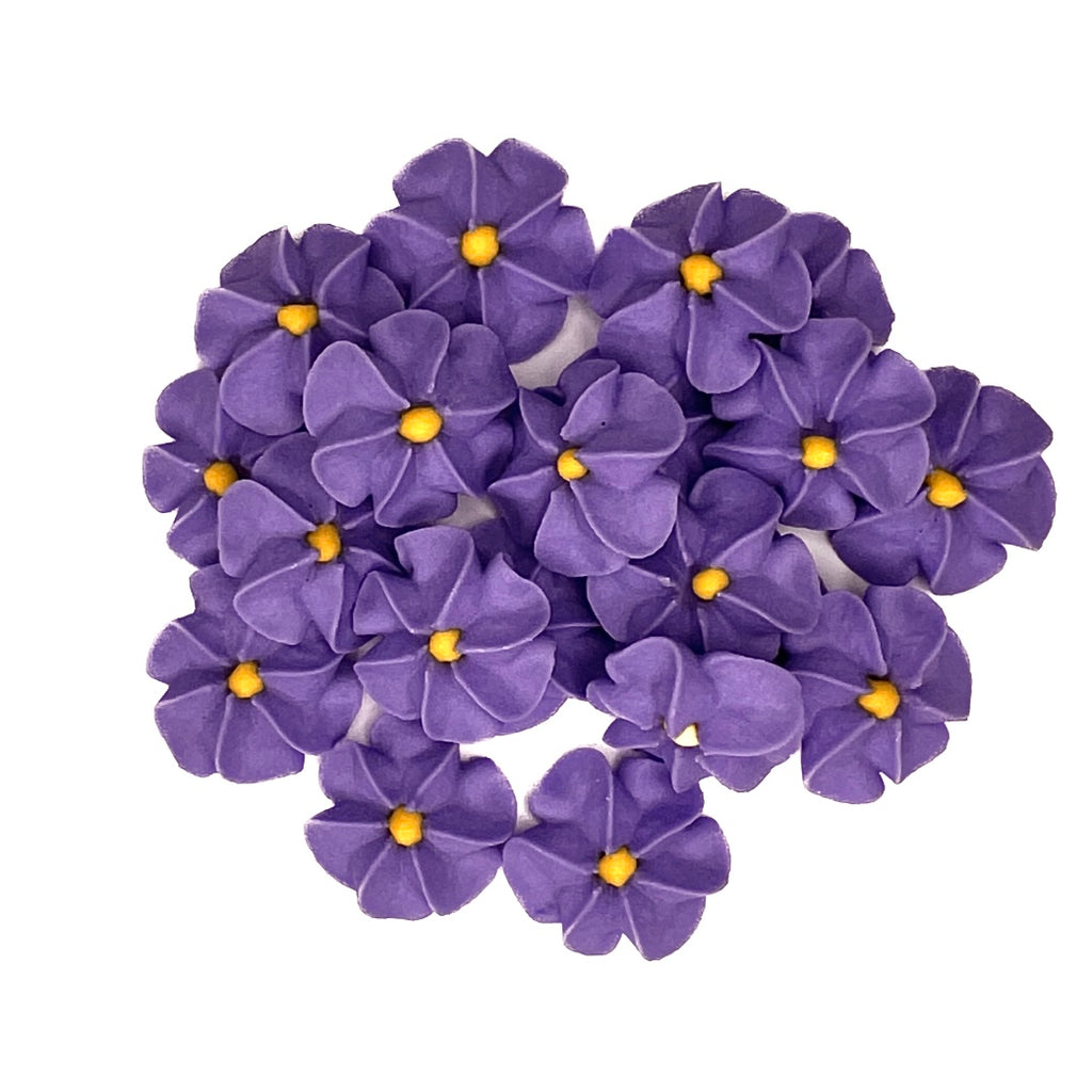 Edible Sugar Cupcake Decorations - Purple Mini Flowers 20pc