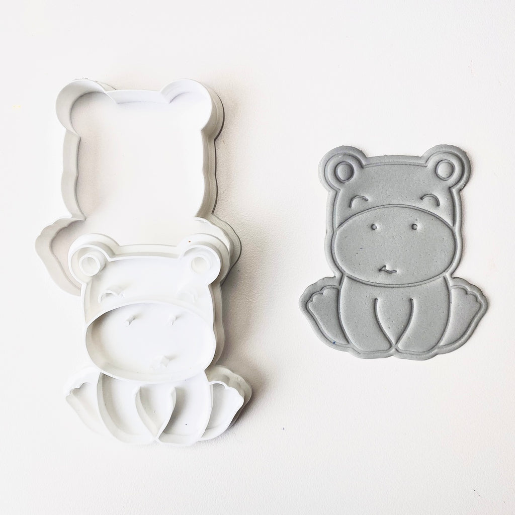 hippo baby cookie cutter fondant embosser cookie stamp cakers paradise