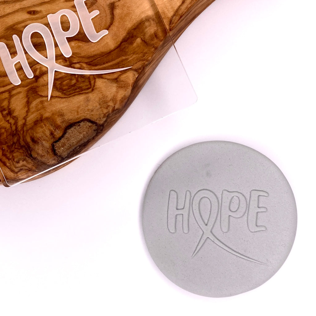 Cancer awareness cookie stamp fondant debosser hope