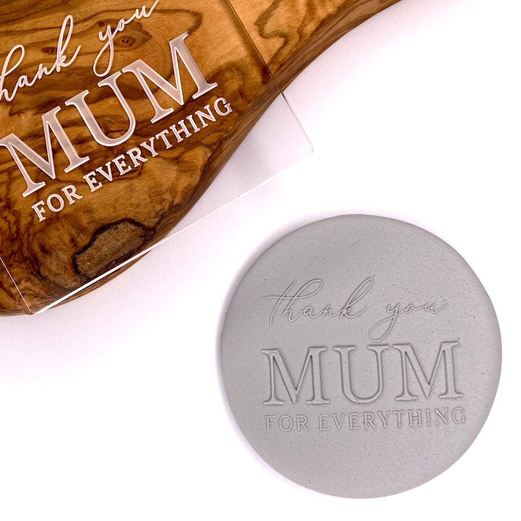 cookie stamp fondant debosser thnak you mum for everything Mother's day