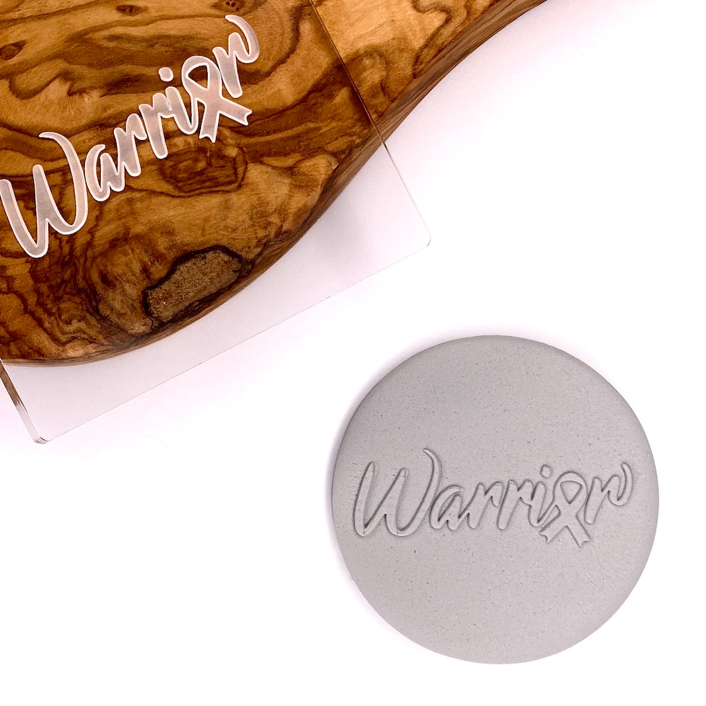 Cancer awareness cookie stamp fondant debosser warrior