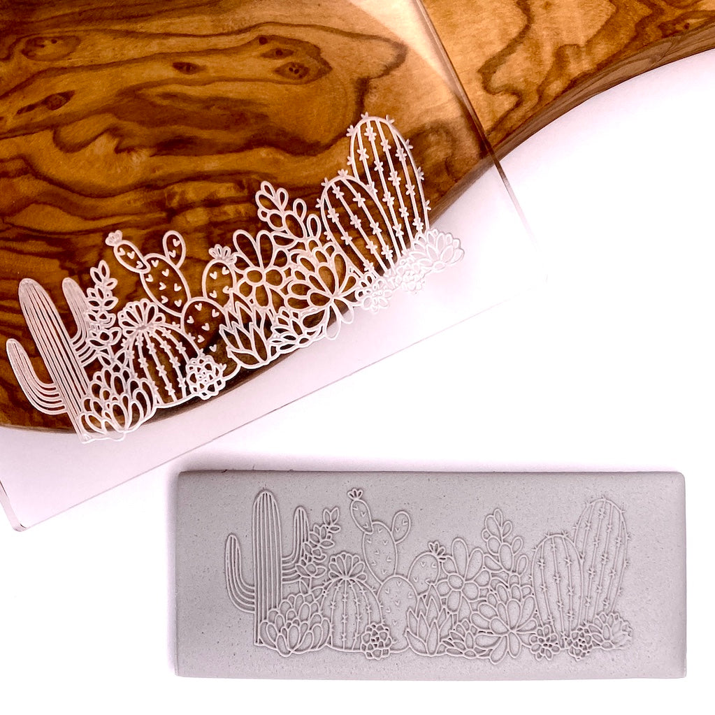acrylic cookie stamp fondant embosser debosser succulents and cacti