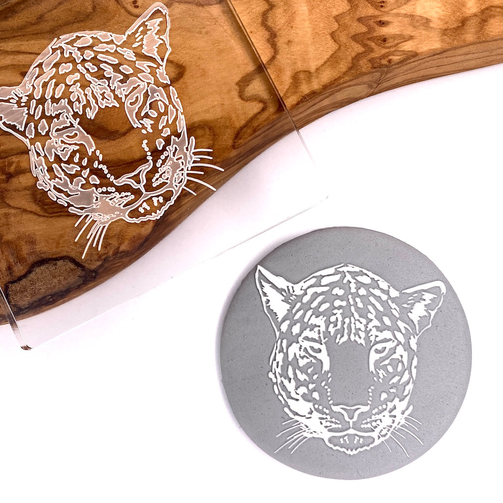 acrylic cookie stamp fondant embosser debosser safari african animal cheetah leopard
