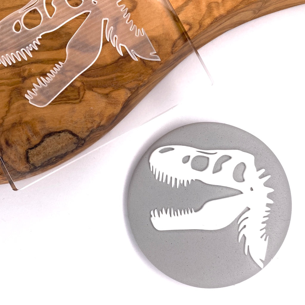 IMG_9088acrylic cookie stamp fondant embosser debosser dinosaur T-rex skull