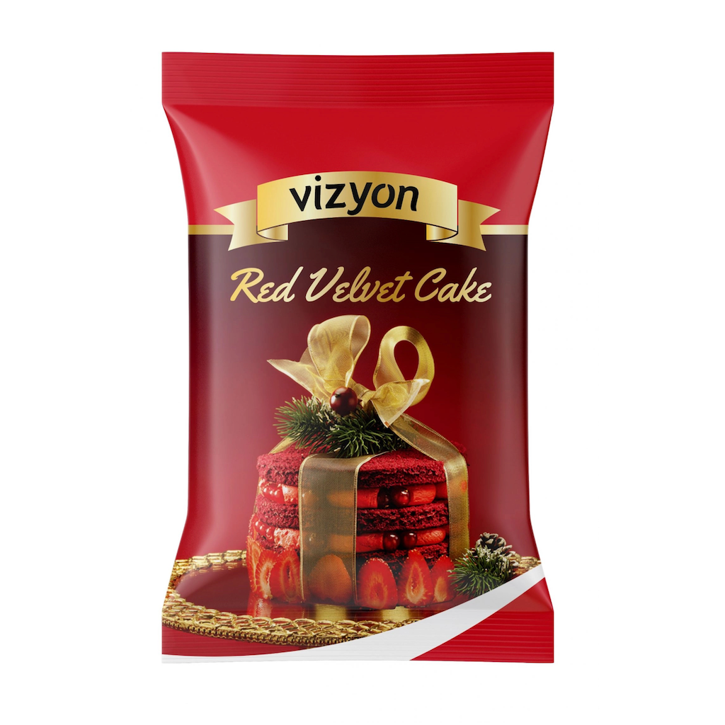 Vizyon red velvet cake mix 1kg resealable bag
