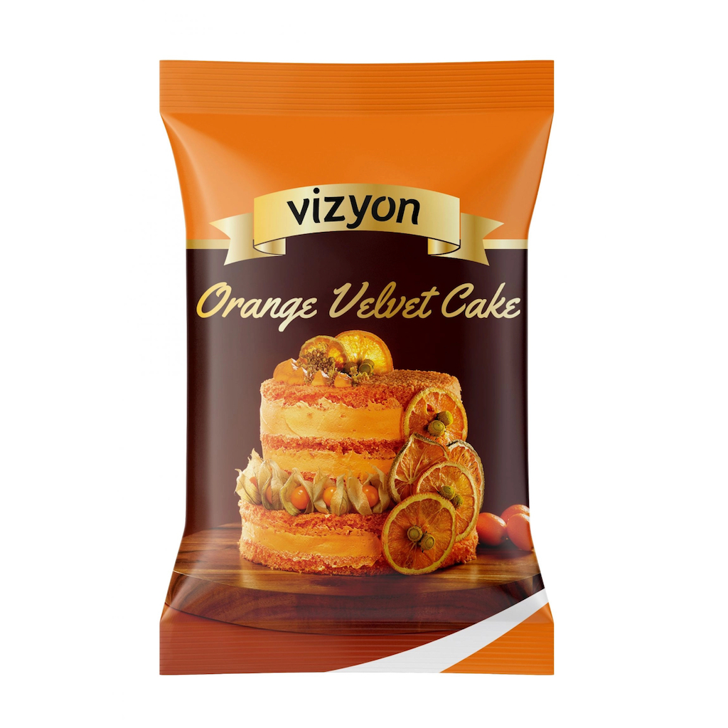 Vizyon orange velvet cake mix 1kg bag
