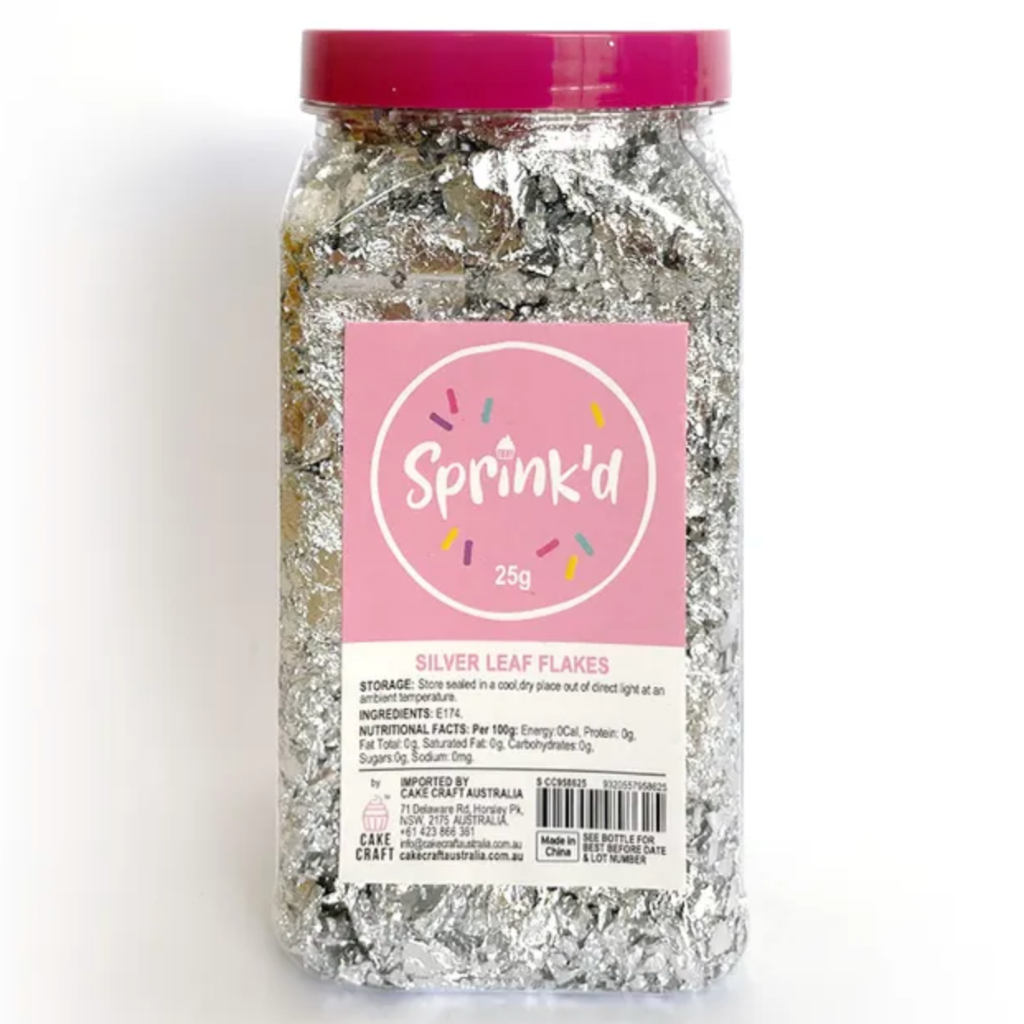 Sprink'd Edible Loose Silver Leaf Flakes 25g