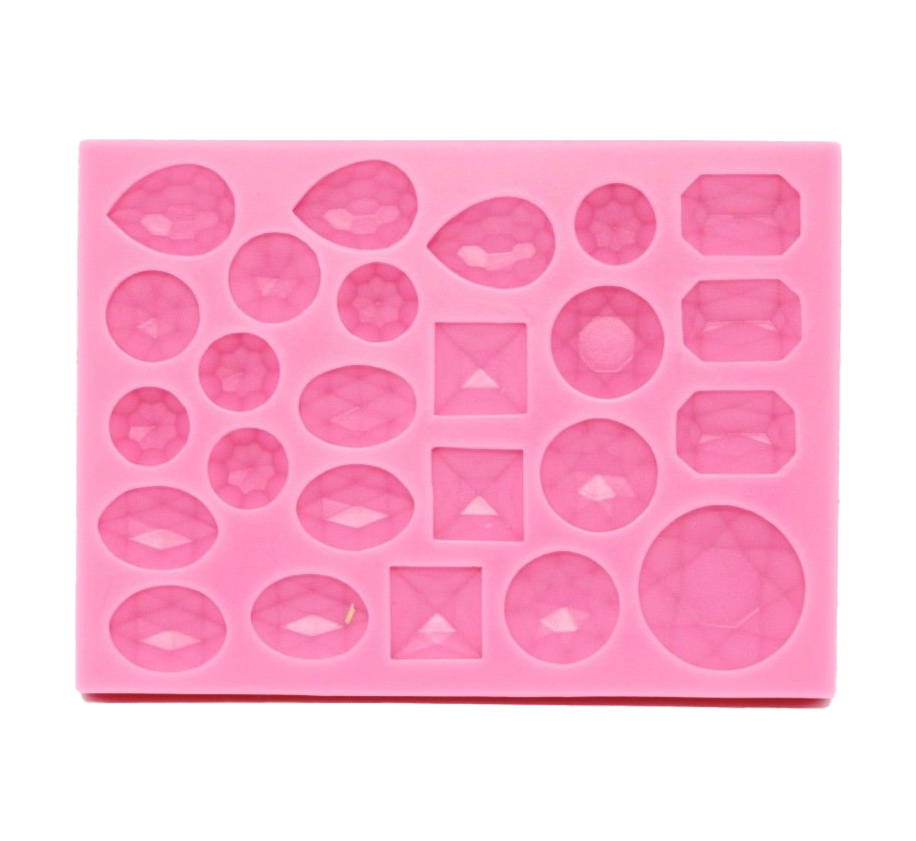 Large diamond jewel silicone mould for cake decorating
