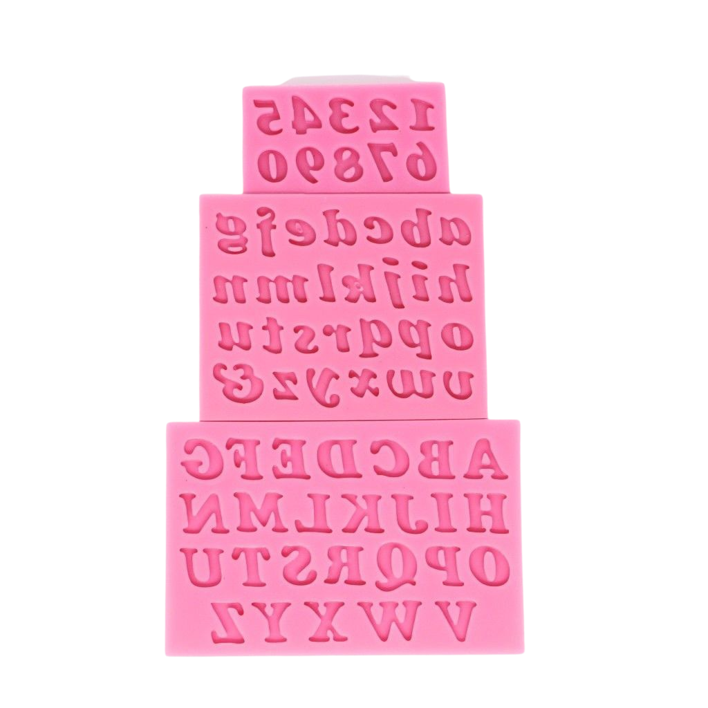 mini alphabet letters and numbers silicone mould