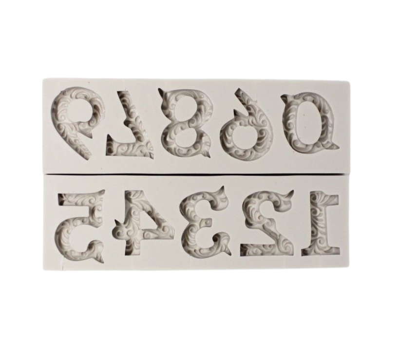 filigree numbers silicone mould for cake decorating