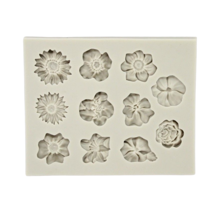 assorted mini flowers silicone mould