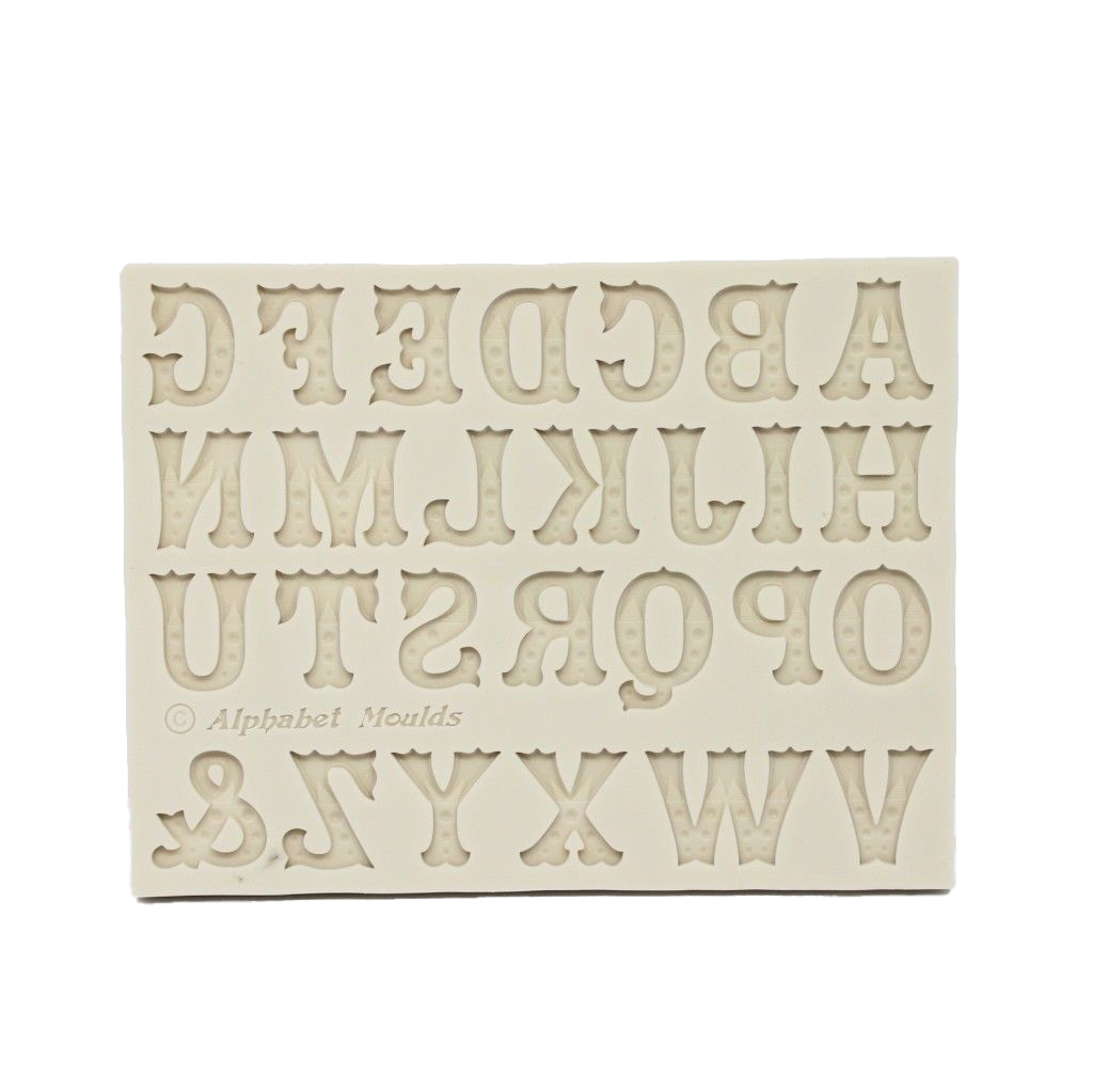 antique circus letter alphabet silicone mould