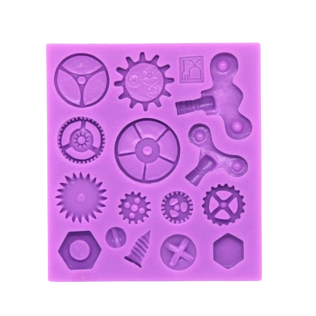 steampunk gears silicone mould for cake decorating