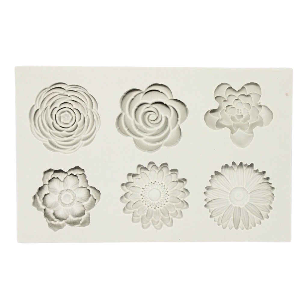 Large assorted  flowers silicone mould