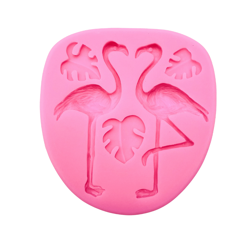 Tropical Monstera Leaves and Flamingos Silicone Mould