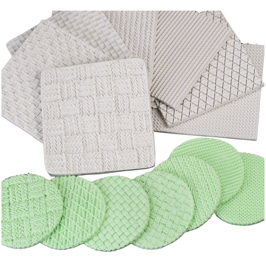 Silicone Impression Mat Set - Crochet & Knitted
