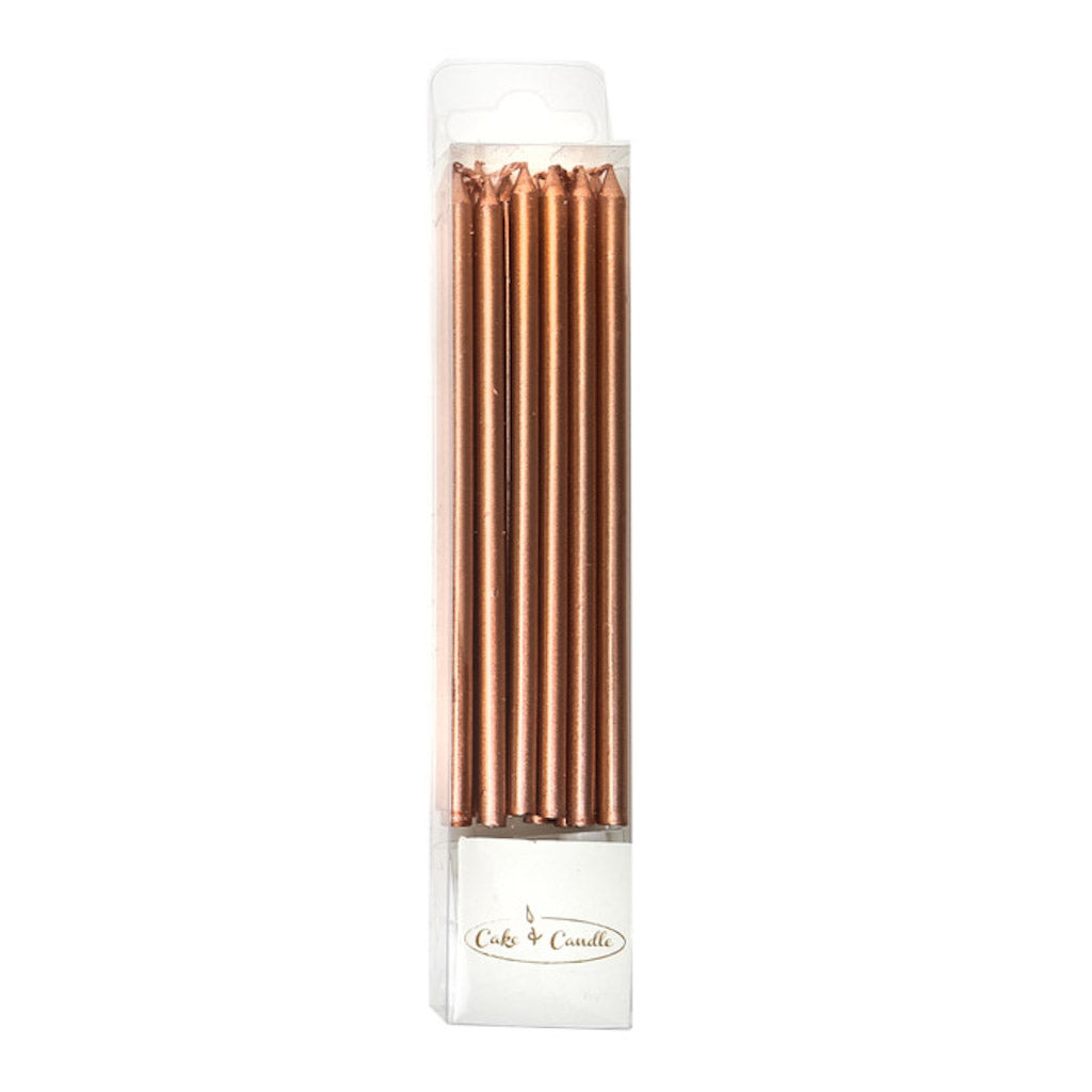 cake candles tall rose gold pack of 12