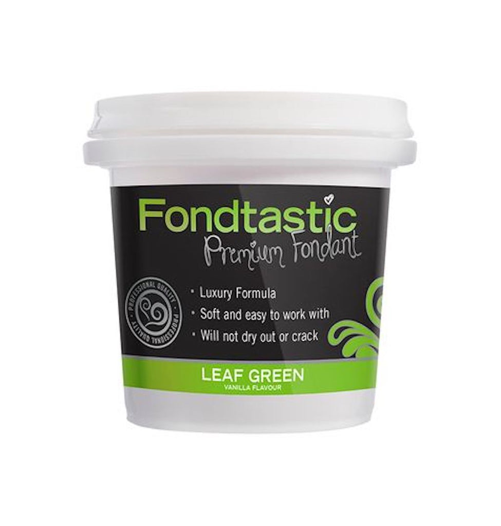 fondtastic vanilla flavoured fondant 226g leaf green