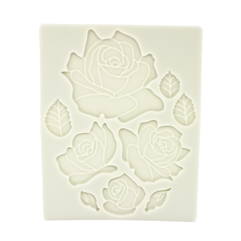 large rose imprint silicone mould