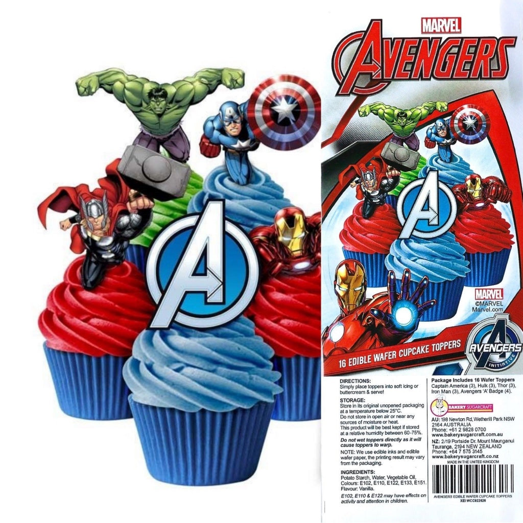 marvel avengers edible wafer paper cupcake toppers