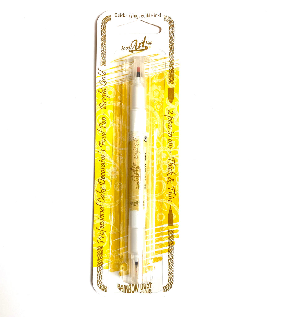 rainbow dust double sided fine point edible pen bright gold