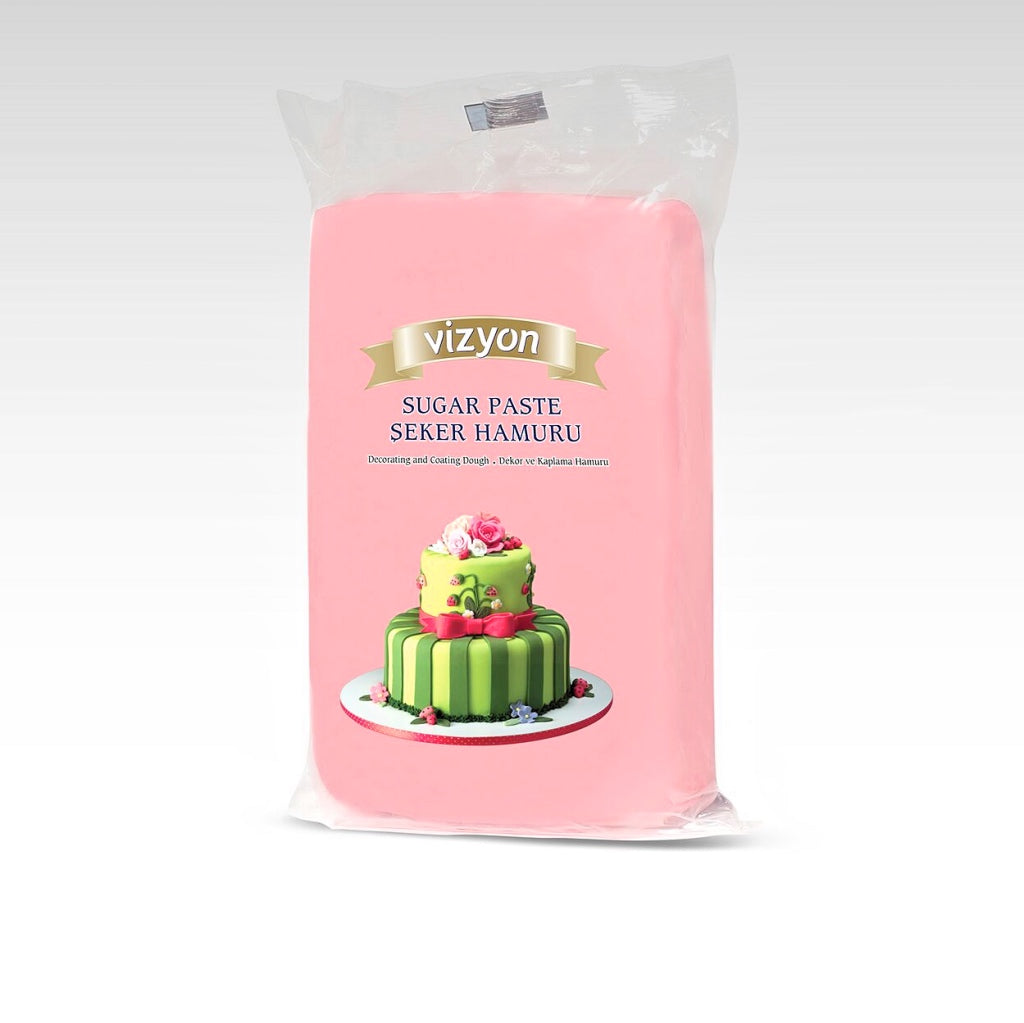 vizyon sugarpaste fondant pink 250g