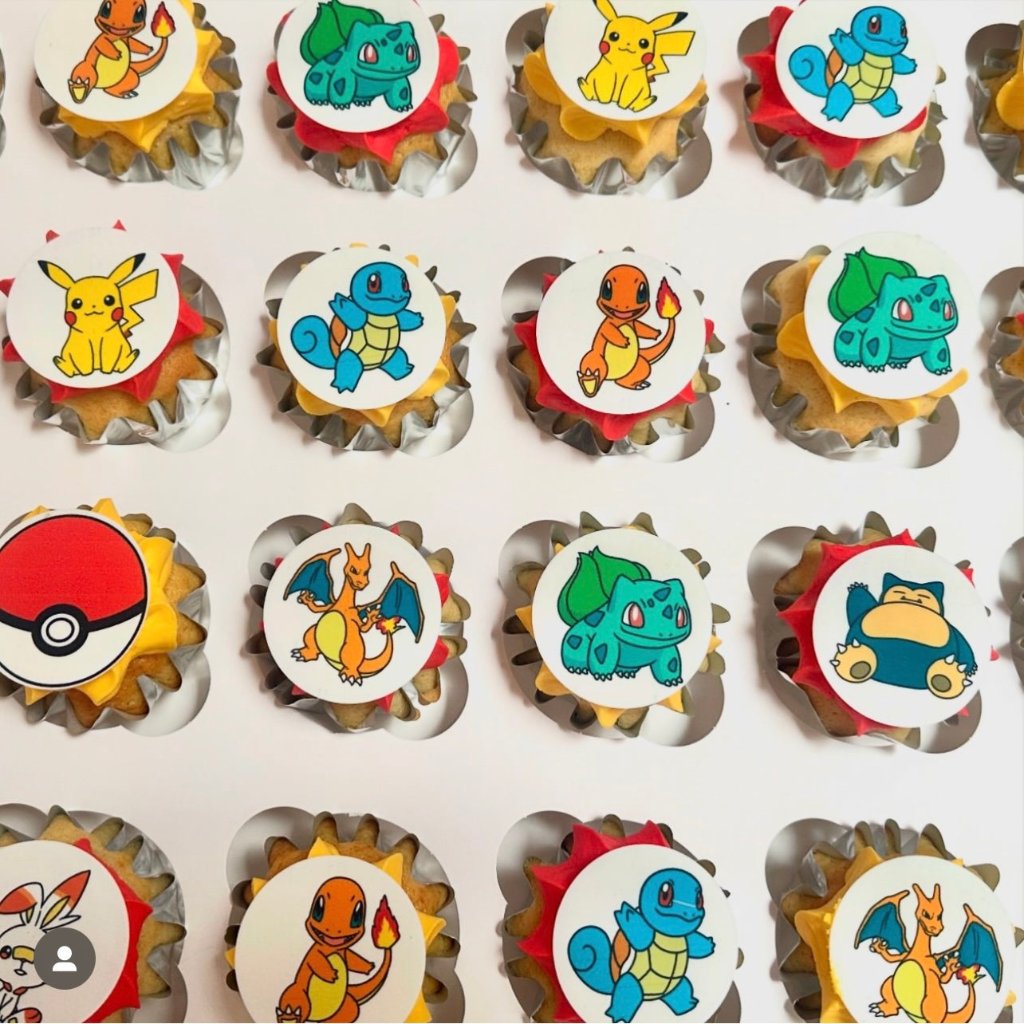 1.5" Cupcake Edible Icing Image - Cartoon Style Characters