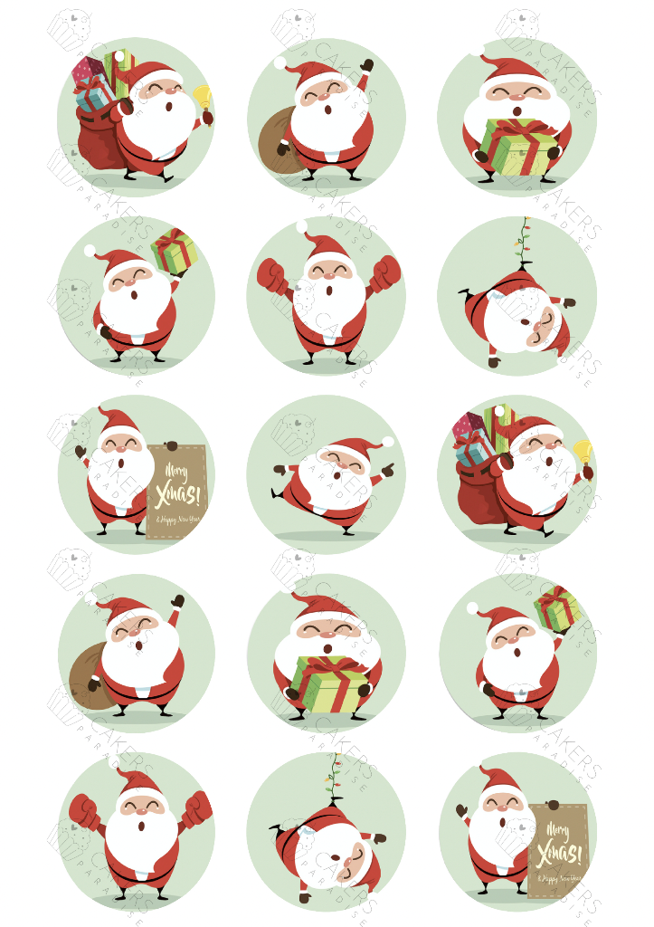 2" Cupcake Edible Icing Image - Christmas 10