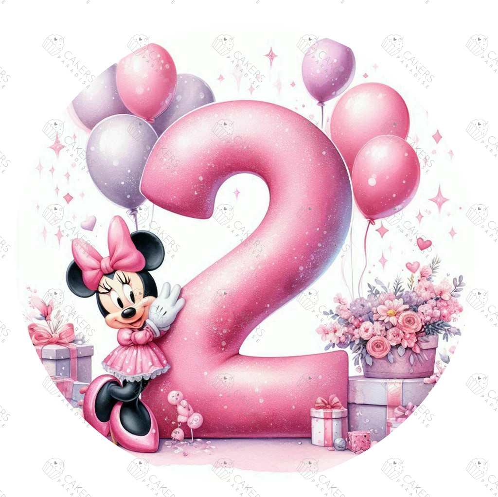 8" Round Edible Icing Image - 2nd Retro Mouse Birthday