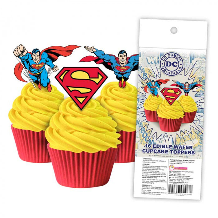 Superman wafer edible cupcake topper