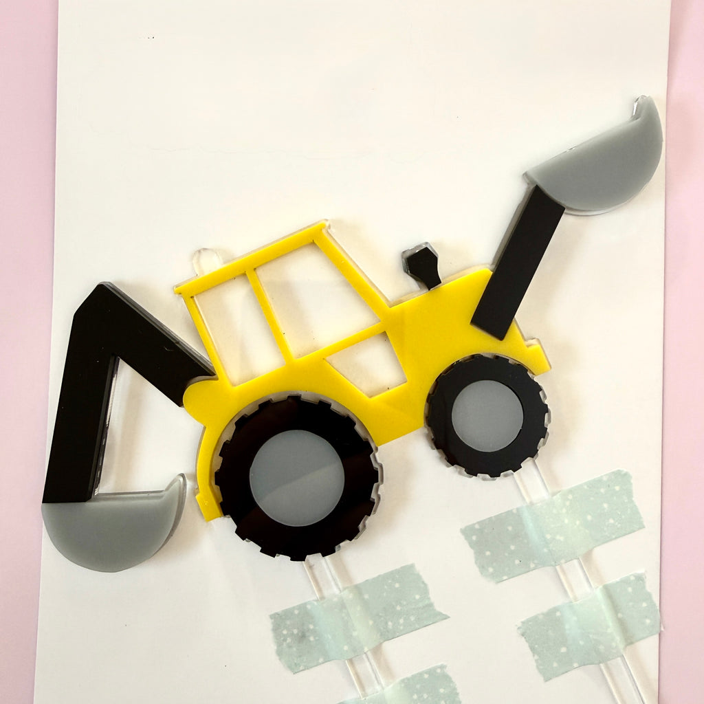 Acrylic Cake Topper - Excavator