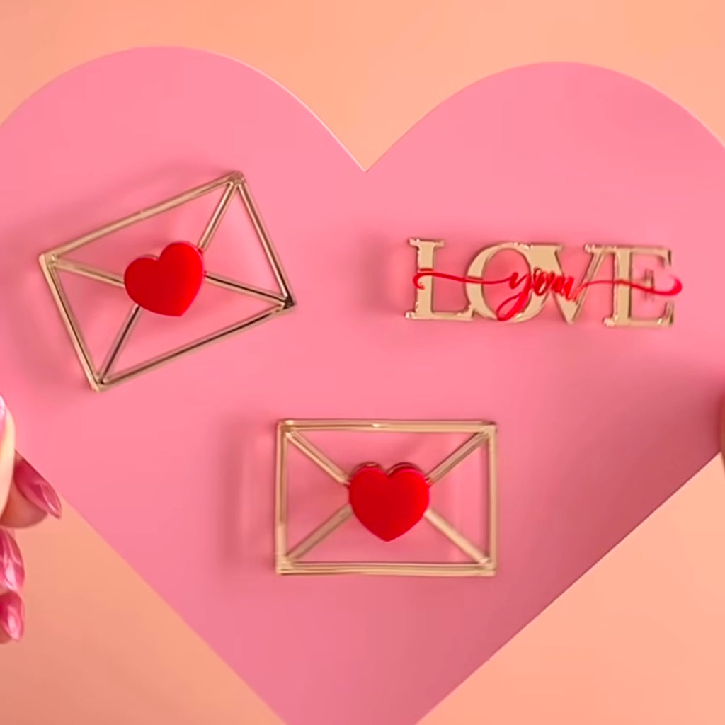 Acrylic Cupcake Topper Charms Love You Letter 6pc