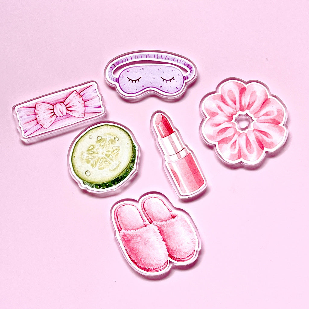 Acrylic Cupcake Topper Charms - Spa Time