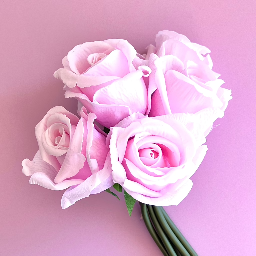 Artificial Real Touch Rose Light Pink